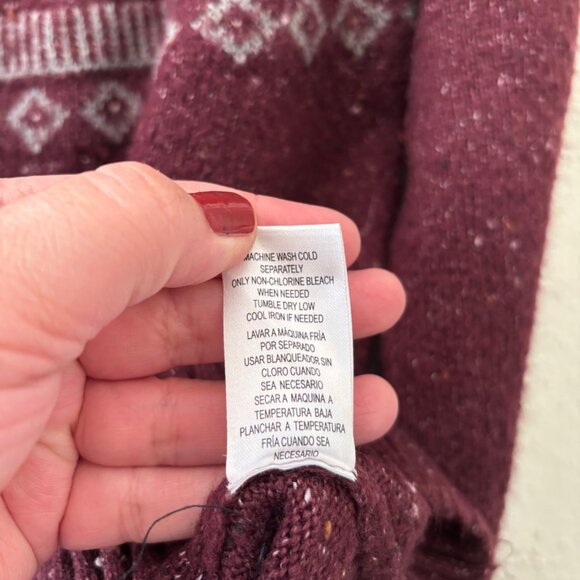Weatherproof Vintage Maroon Nordic Fairisle Pattern Sweater XXL Crewneck - Picture 7 of 12